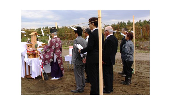 木材リサイクル施設拡大のため、地鎮祭執行！